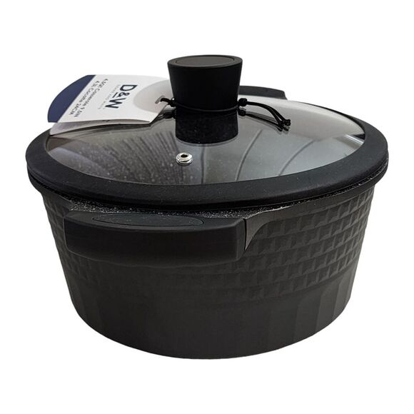 D&W Deane And White Cookware 9.5" Nonstick Casserole Pot With Lid 4.5QT Black - Picture 15 of 16